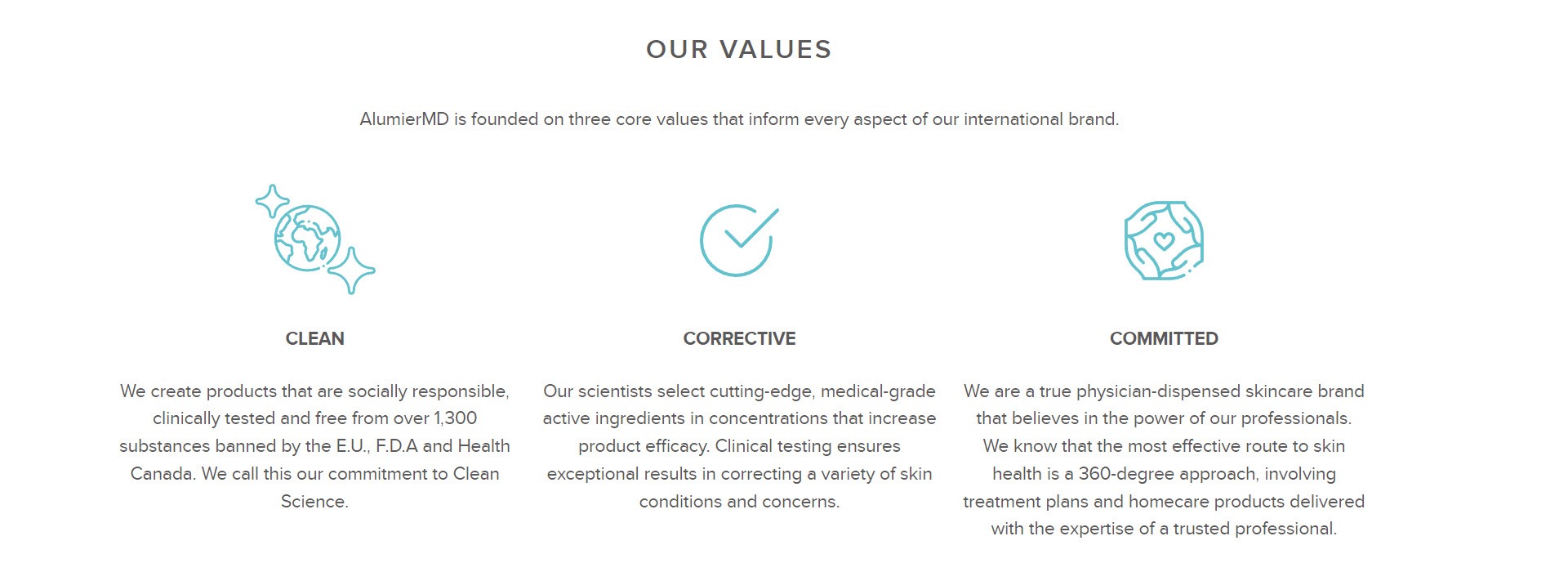 AlumierMD Values